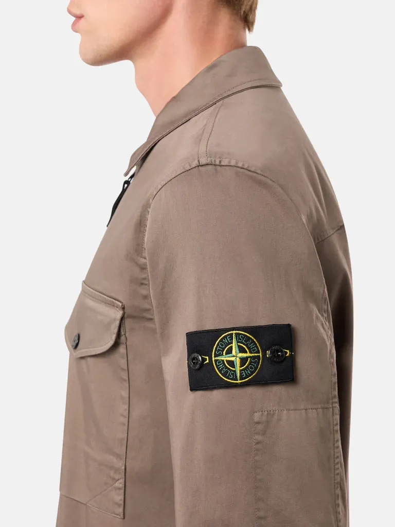 12808 Overshirt with Zipper Fastening - Walnut