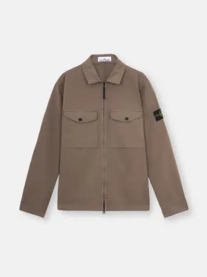 12808 Overshirt with Zipper Fastening - Walnut