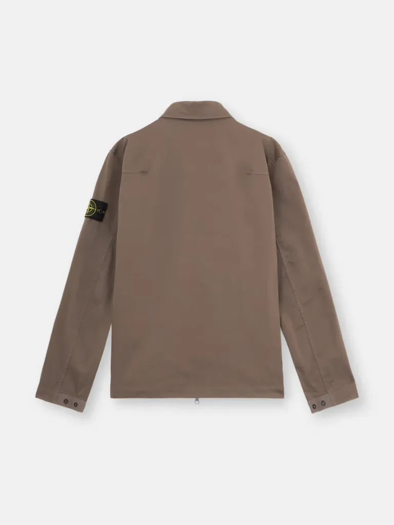 12808 Overshirt with Zipper Fastening - Walnut