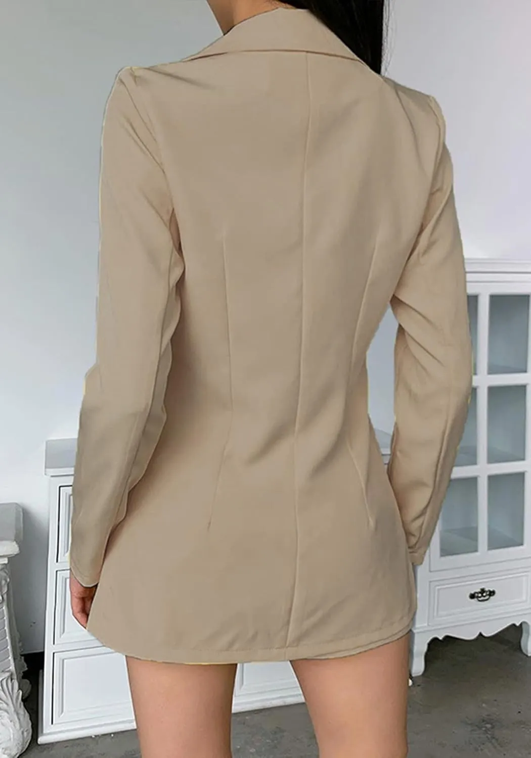 2 Piece Outfits for Women Long Sleeve Solid Open Front Blazer Shorts with Belt Casual Elegant Business Suit Sets