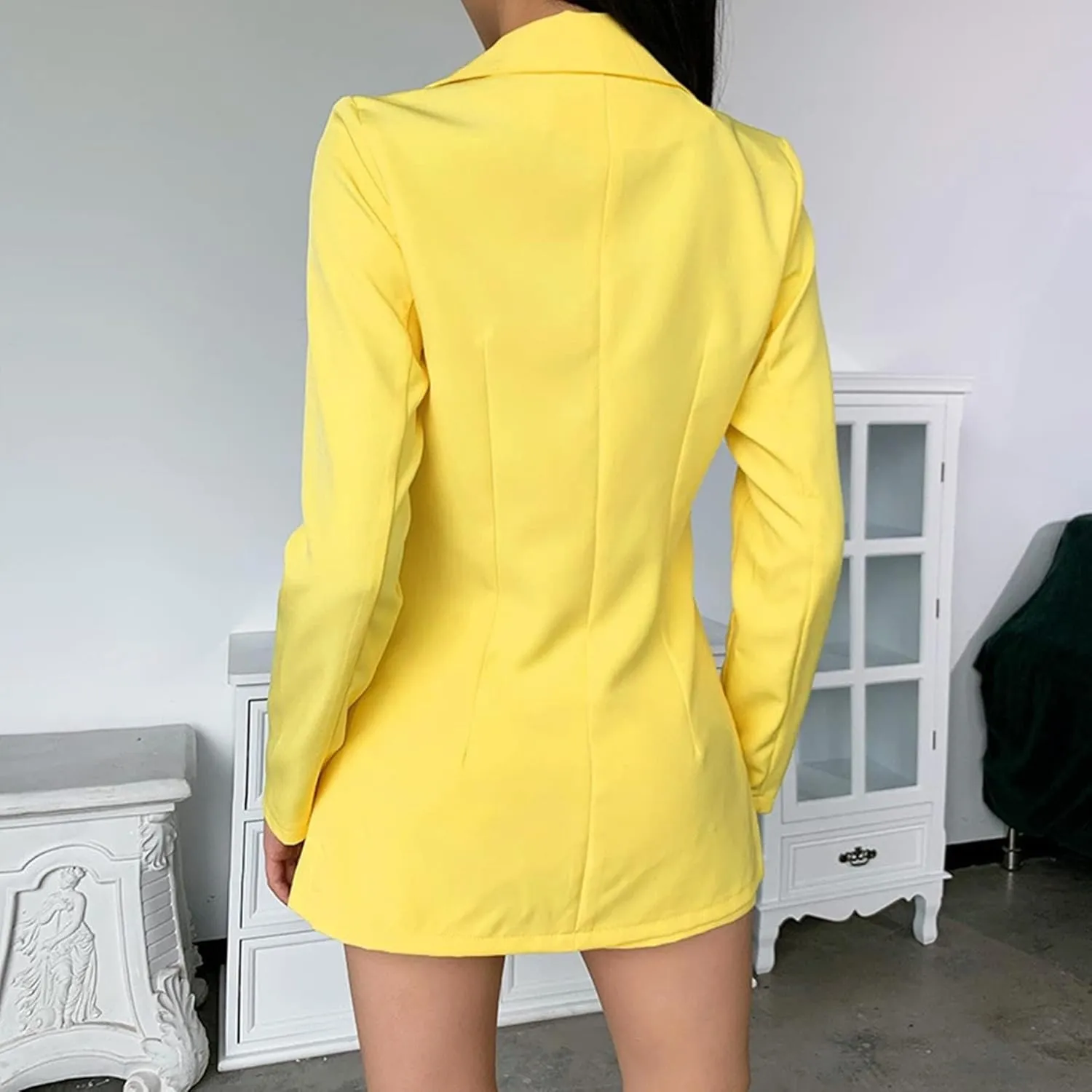 2 Piece Outfits for Women Long Sleeve Solid Open Front Blazer Shorts with Belt Casual Elegant Business Suit Sets