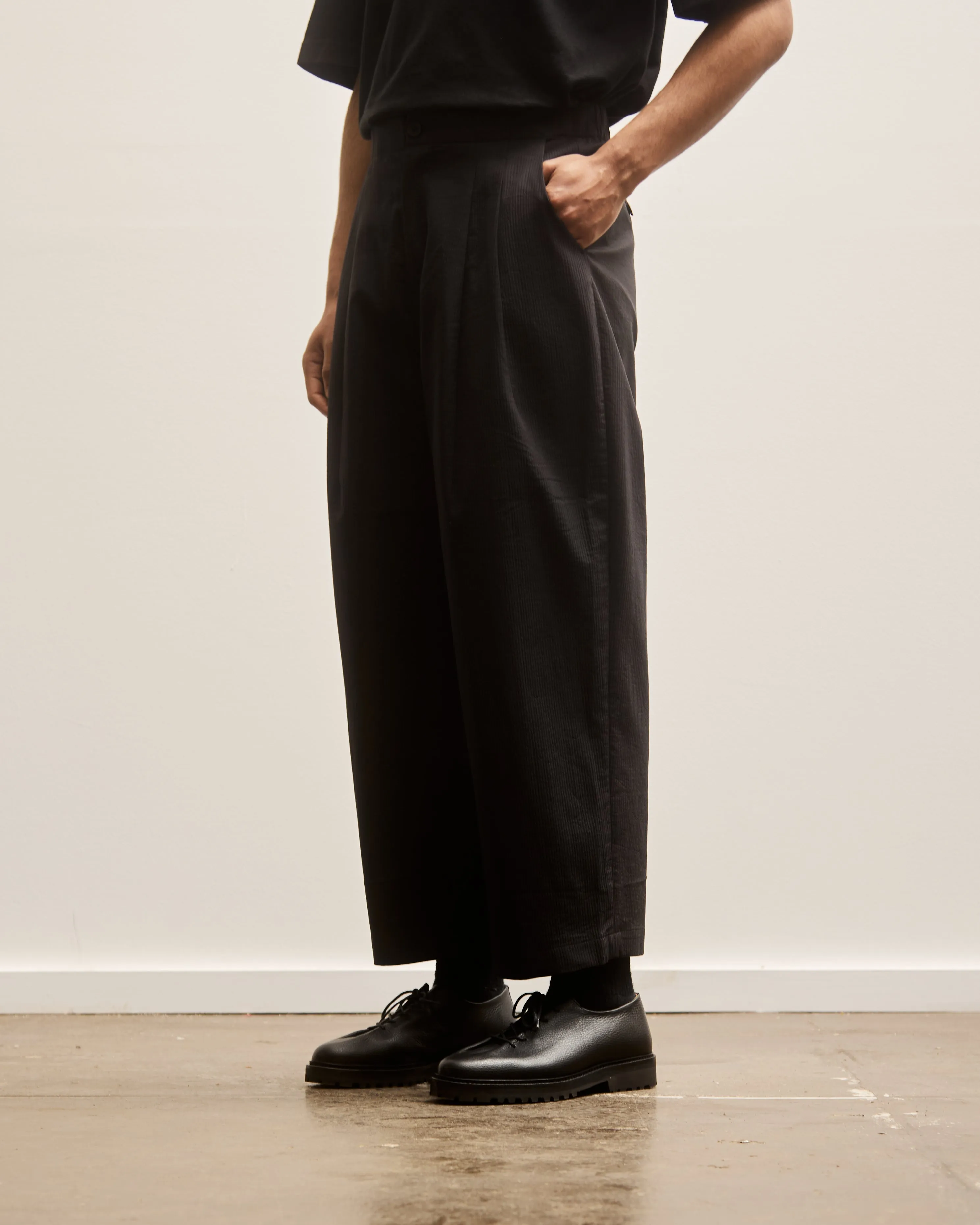 7115 Unisex Pleated Trouser, Black Stripe Edition