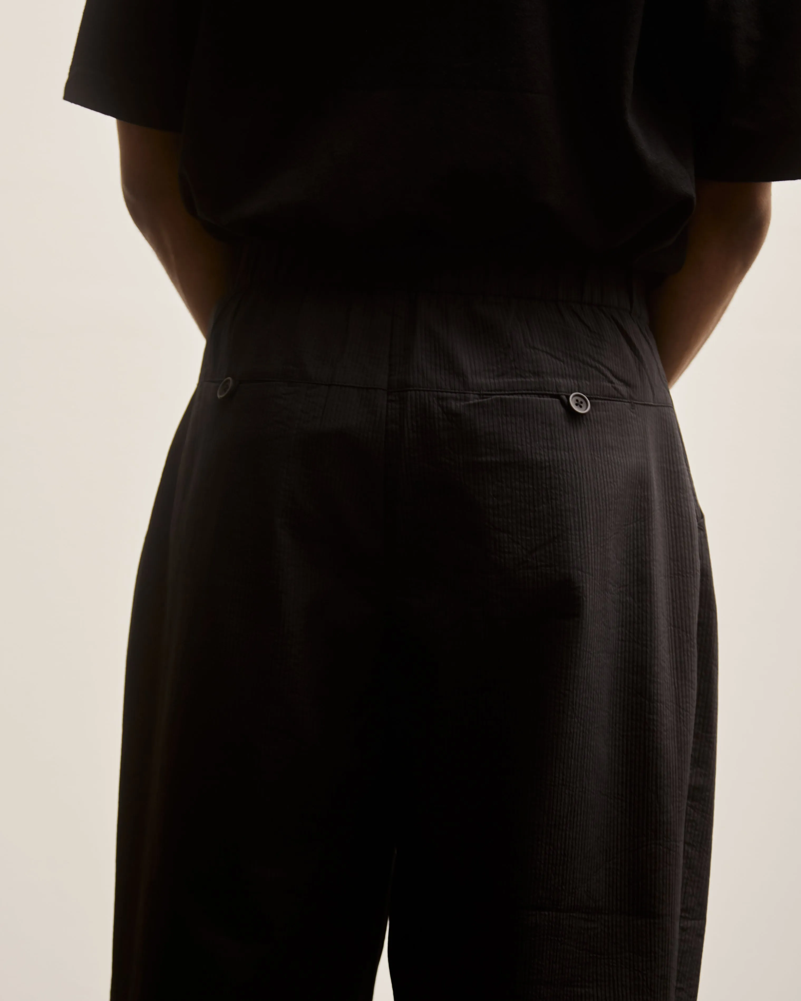 7115 Unisex Pleated Trouser, Black Stripe Edition