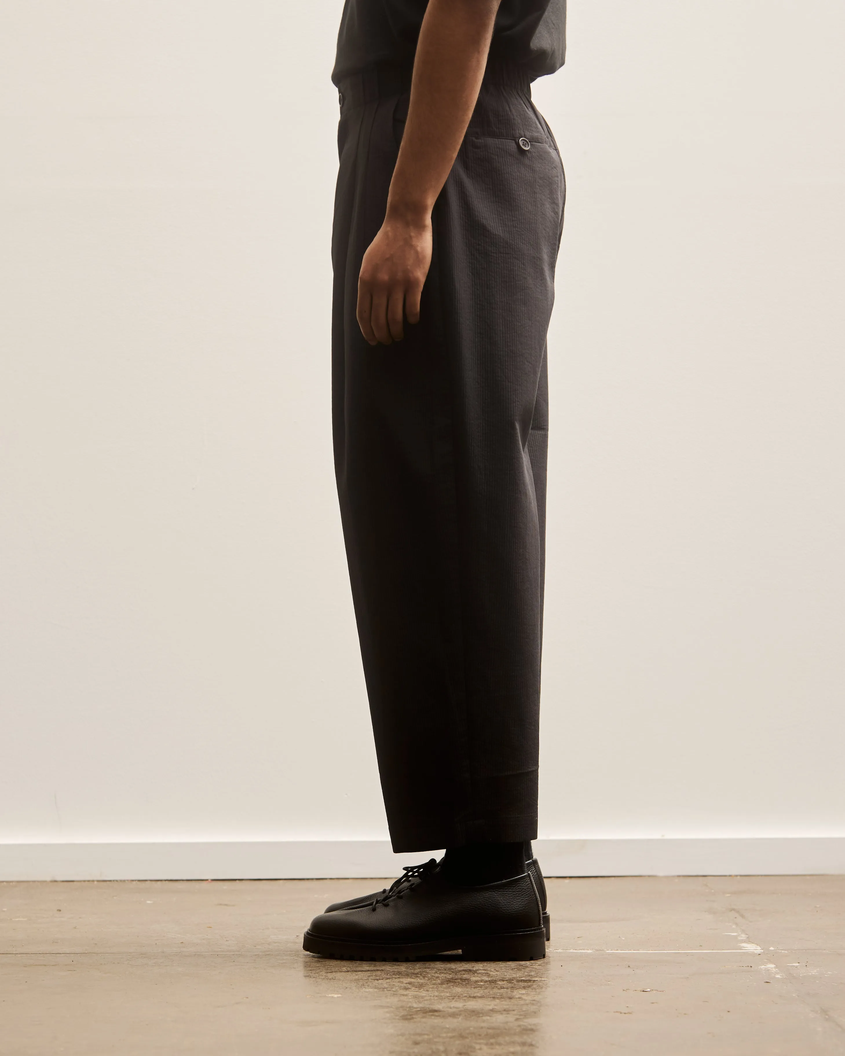 7115 Unisex Pleated Trouser, Black Stripe Edition