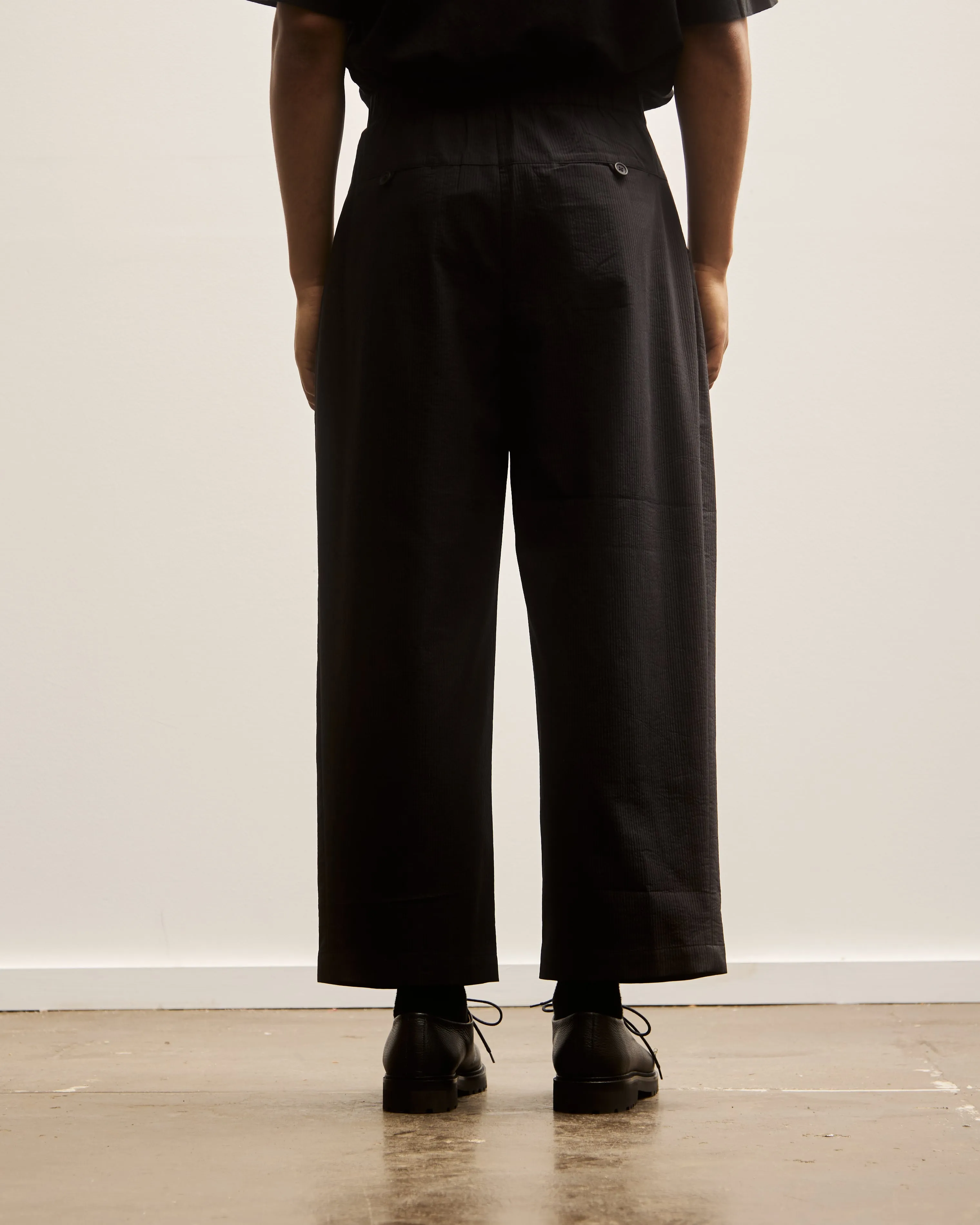 7115 Unisex Pleated Trouser, Black Stripe Edition