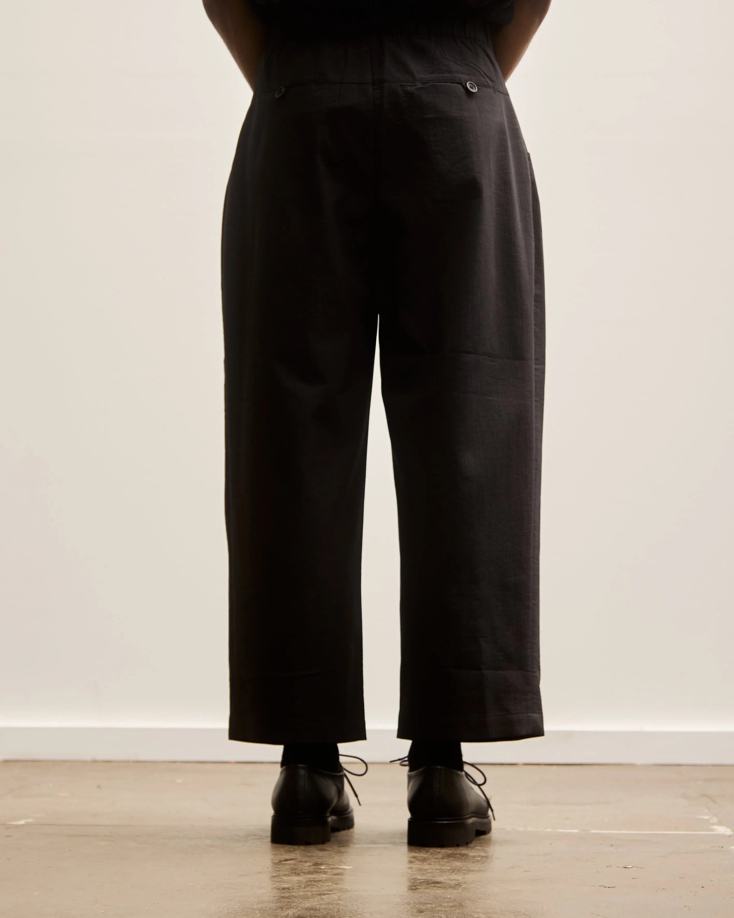 7115 Unisex Pleated Trouser, Black Stripe Edition