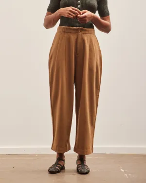 7115 Wool Pleated Trouser, Tan