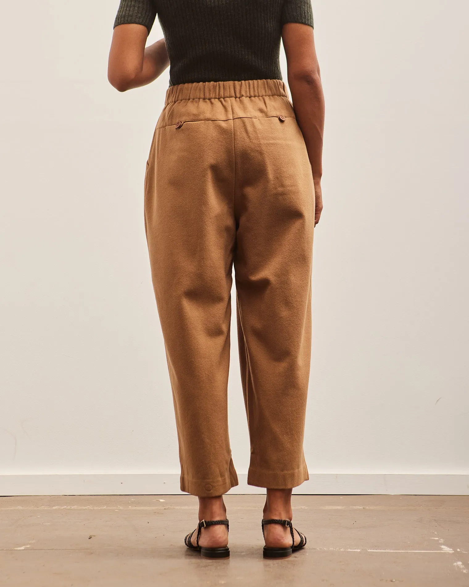 7115 Wool Pleated Trouser, Tan