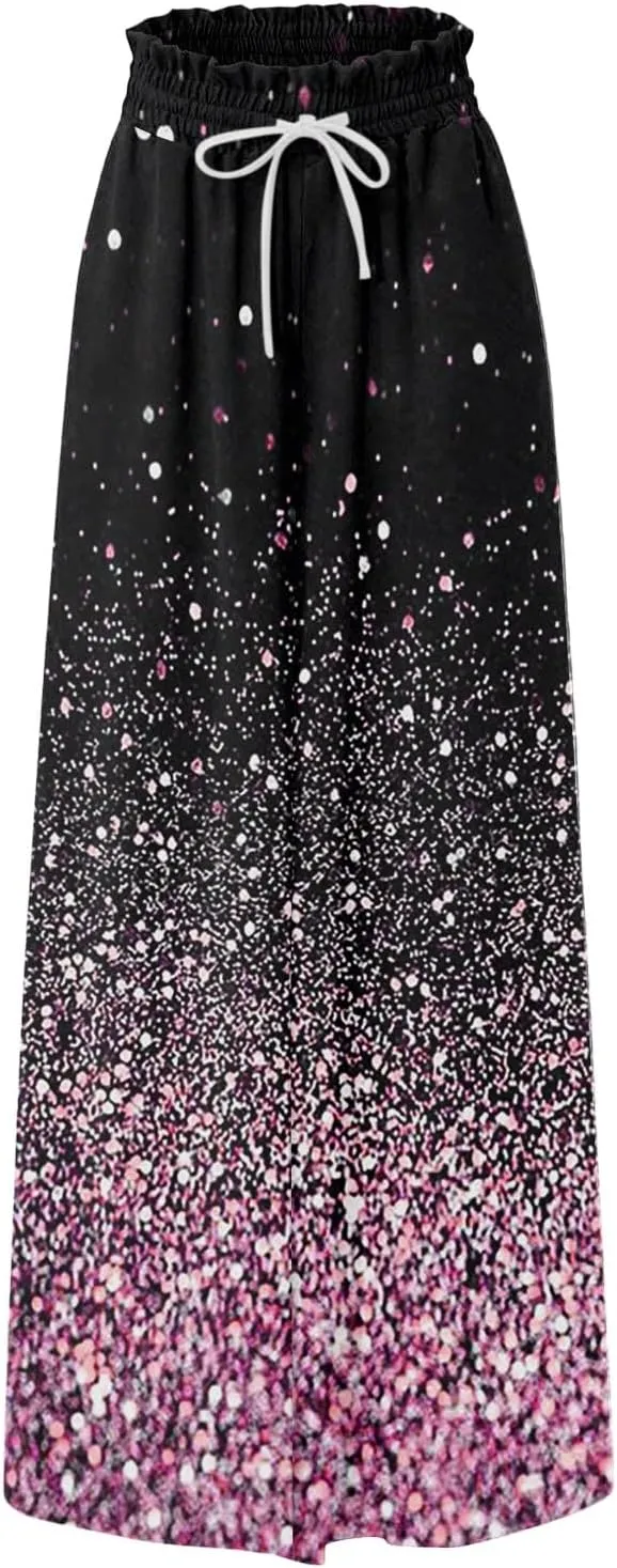 ADHOWBEW Floral Skirts for Women Summer Smocked Floral Print Beach Casual Elastic Waist Cotton Skirts