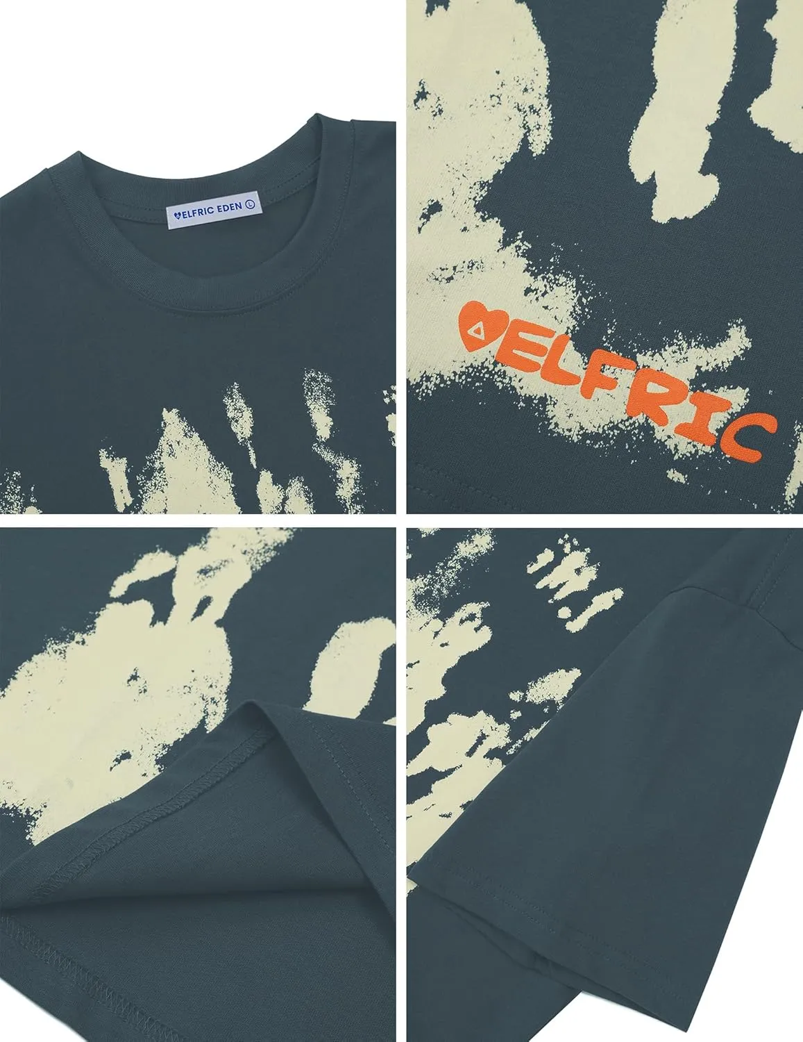 Aelfric Eden Oversized Graphic Tees Unisex Graffiti Print Shirts Inkjet Tee Top