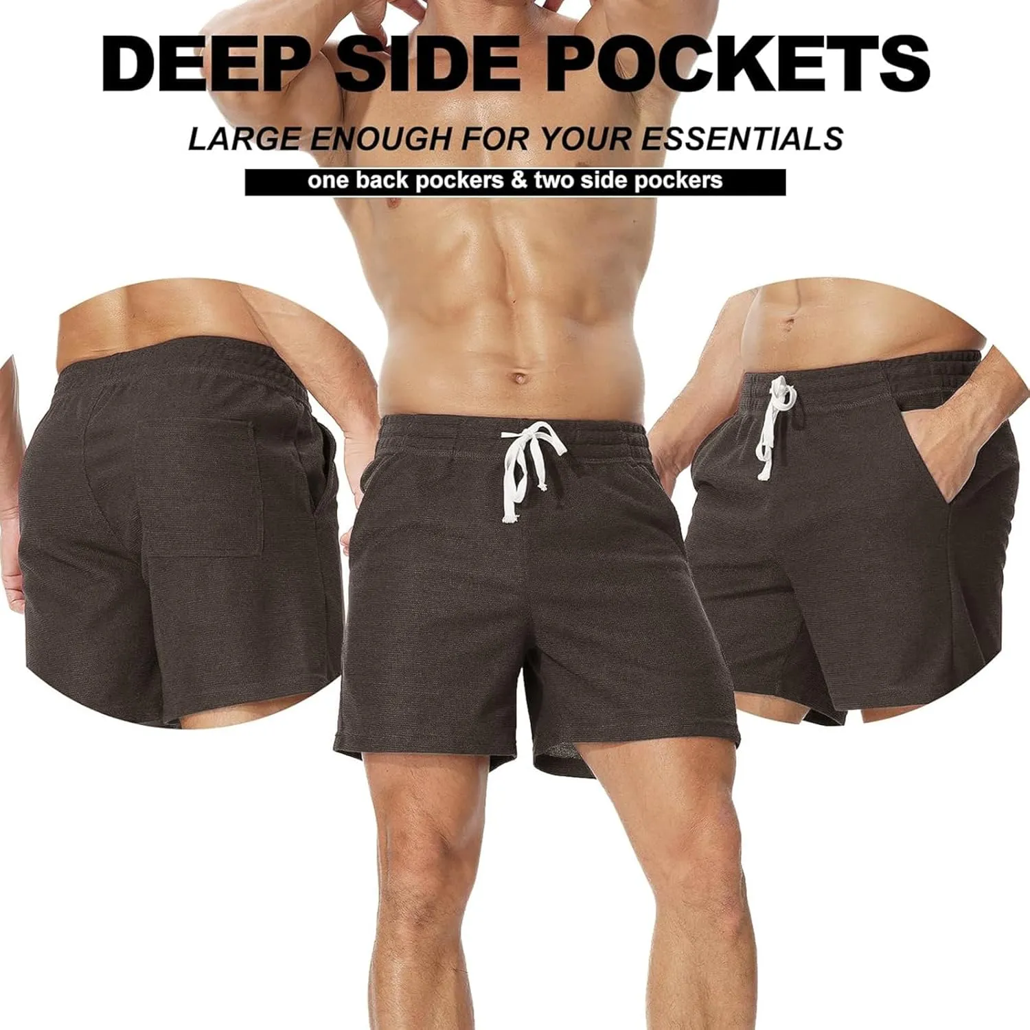 AIMPACT Mens Athletic Sweat Shorts 5.5" Elastic Waist Casual Pajama Short with Pocket Gym Workout Short Shorts for Men