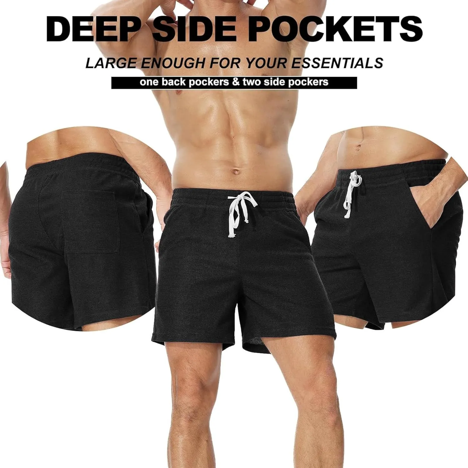 AIMPACT Mens Athletic Sweat Shorts 5.5" Elastic Waist Casual Pajama Short with Pocket Gym Workout Short Shorts for Men