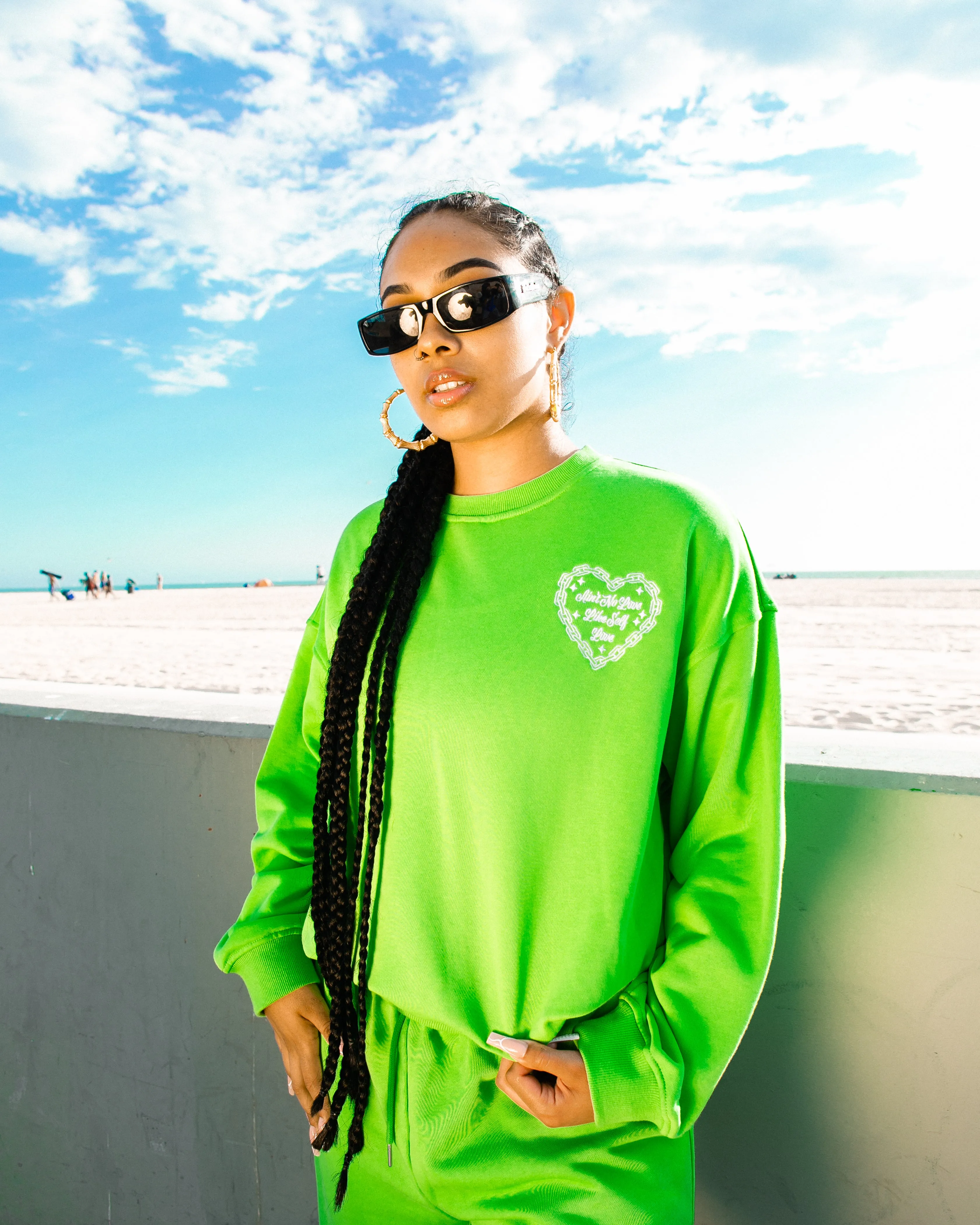 Ain't No Love Sweater - Neon Green