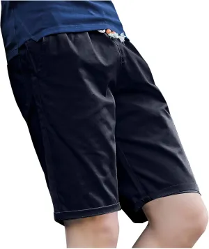 Akklian Men's Stretch Chino Short Slim Fit Casual Flat Front Shorts Summer Lounge Lightweight Comfy Beach Shorts with Pockets