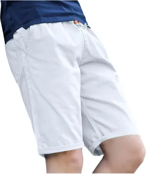 Akklian Men's Stretch Chino Short Slim Fit Casual Flat Front Shorts Summer Lounge Lightweight Comfy Beach Shorts with Pockets