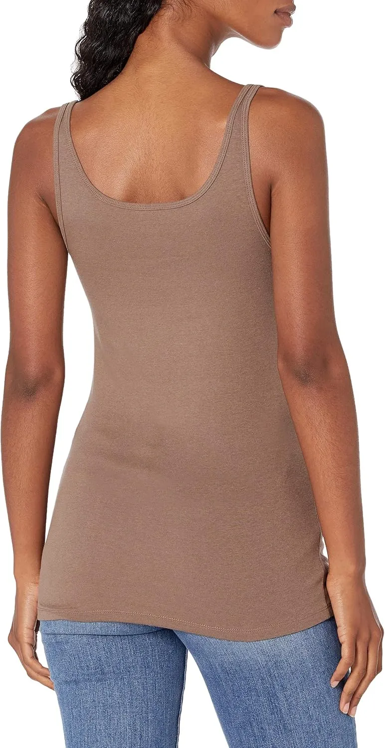 Amazon Essentials Women's Slim-Fit Thin Strap Tank Top, Pack of 2