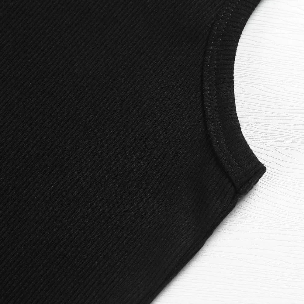 Artfish Women's Scoop Neck Sleeveless Knit Ribbed Fitted Casual Crop Tank Top