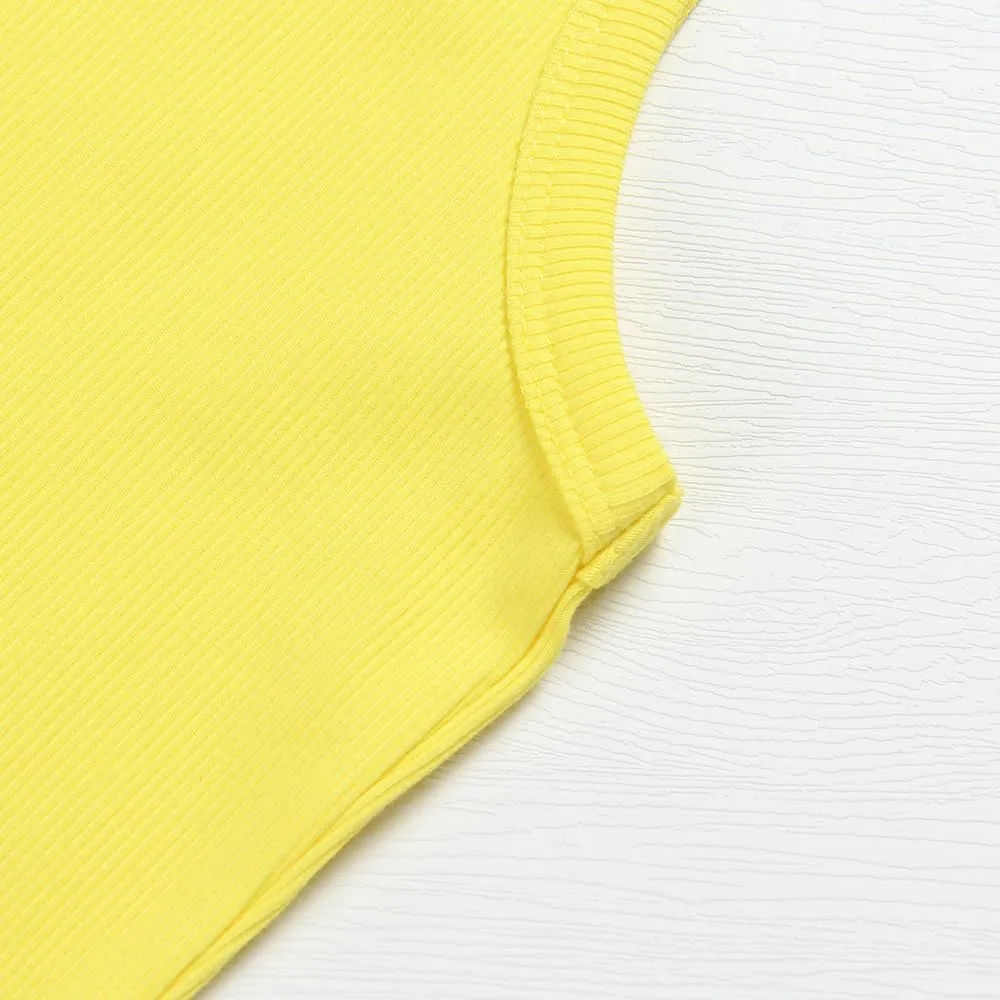 Artfish Women's Scoop Neck Sleeveless Knit Ribbed Fitted Casual Crop Tank Top