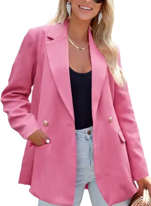 ARTFREE Womens Casual Blazer Button Lapel Long Sleeve Work Business Fashion Blazers Jackets Outfits with Pockets