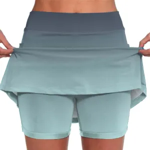 Athletic Mini Skirts for Women Gradient Color Gym Tennis Mini Skirt Running Workout Golf Skorts Inner Shorts Activewear 2024