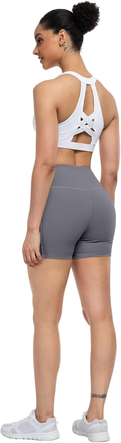 ATHVOTAR Biker Shorts Women with Pockets - 3"/5"/8" High Waisted Workout Spandex Tummy Control Gym Running Yoga Shorts