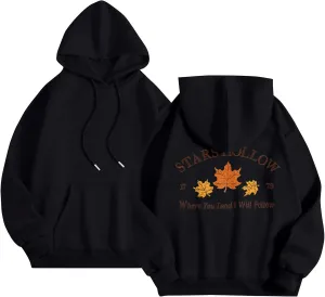 Azeralia Hoodies for Women Crew Neck Long Sleeve Sweatshirt Print Lightweight Pullover Fall Daily Basic Top