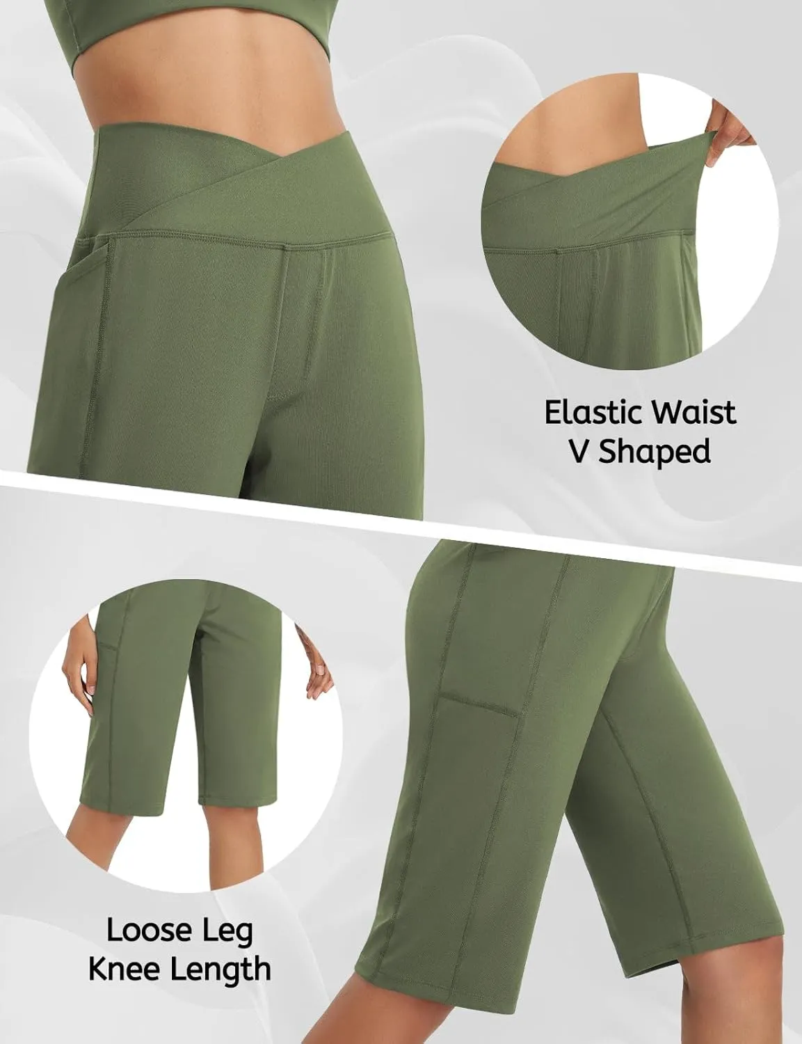 baleaf Women's Bermuda Long Shorts 14" Knee Length High Waisted Athletic Shorts with Pockets Stretch Soft Loose Casual Summer