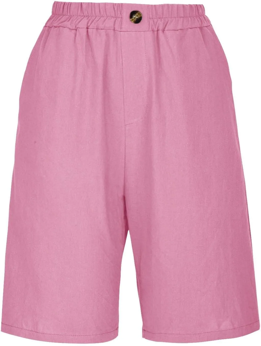 Bermuda Shorts for Women Knee Length Summer Beach Linen Shorts Lightweight Wide Leg High Waisted Long Short w/Pockets