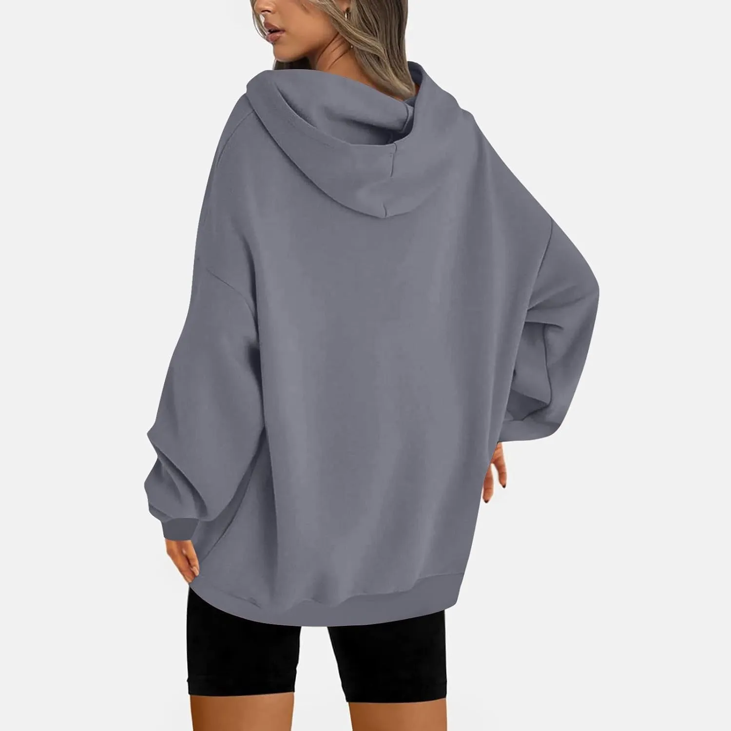 Binmer Oversized Hoodie for Women Sweatshirt Fall Fashion 2024 Outfit Trendy Fleece Pullover Casual Long Sleeve Tops w/Pocket
