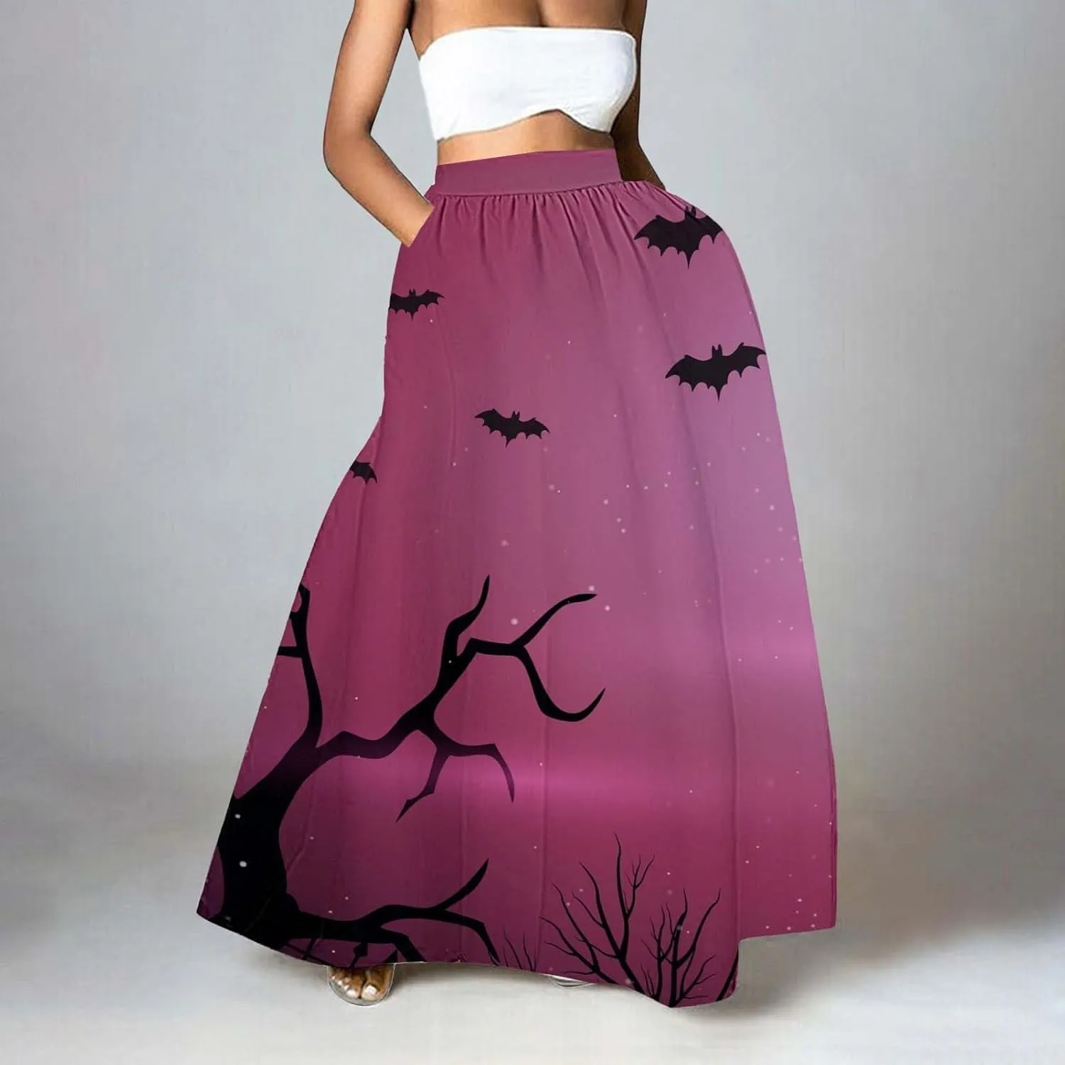 Black Tutu Skirt for Women Waist Party Beach Pocket Long Maxi Skirt Halloween Black Skirt Set Women Tutu Skirt