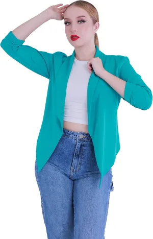 Blazer Long Sleeve Women Casual Business Open Front Long Sleeve Work Office Blazer Jacket Fashion Ladies Trendy