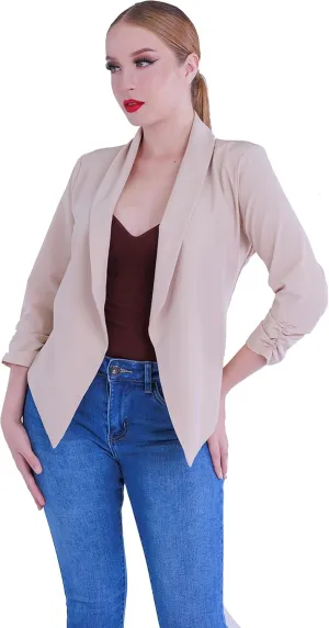 Blazer Long Sleeve Women Casual Business Open Front Long Sleeve Work Office Blazer Jacket Fashion Ladies Trendy