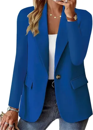 Blazers for Women Business Casual Blazer Open Front Cardigan Long Sleeve Notch Collar Blazer Work Office Suit Jacket