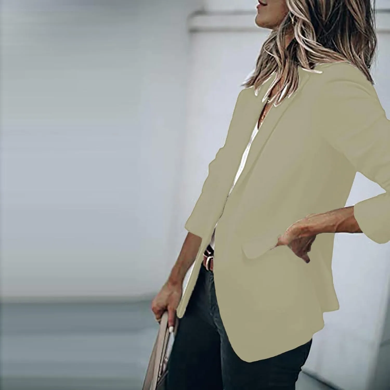Blazers for Women Business Casual Solid/Ombre/Striped 2025 Fall Fashion Jackets Cardigan with Pockets