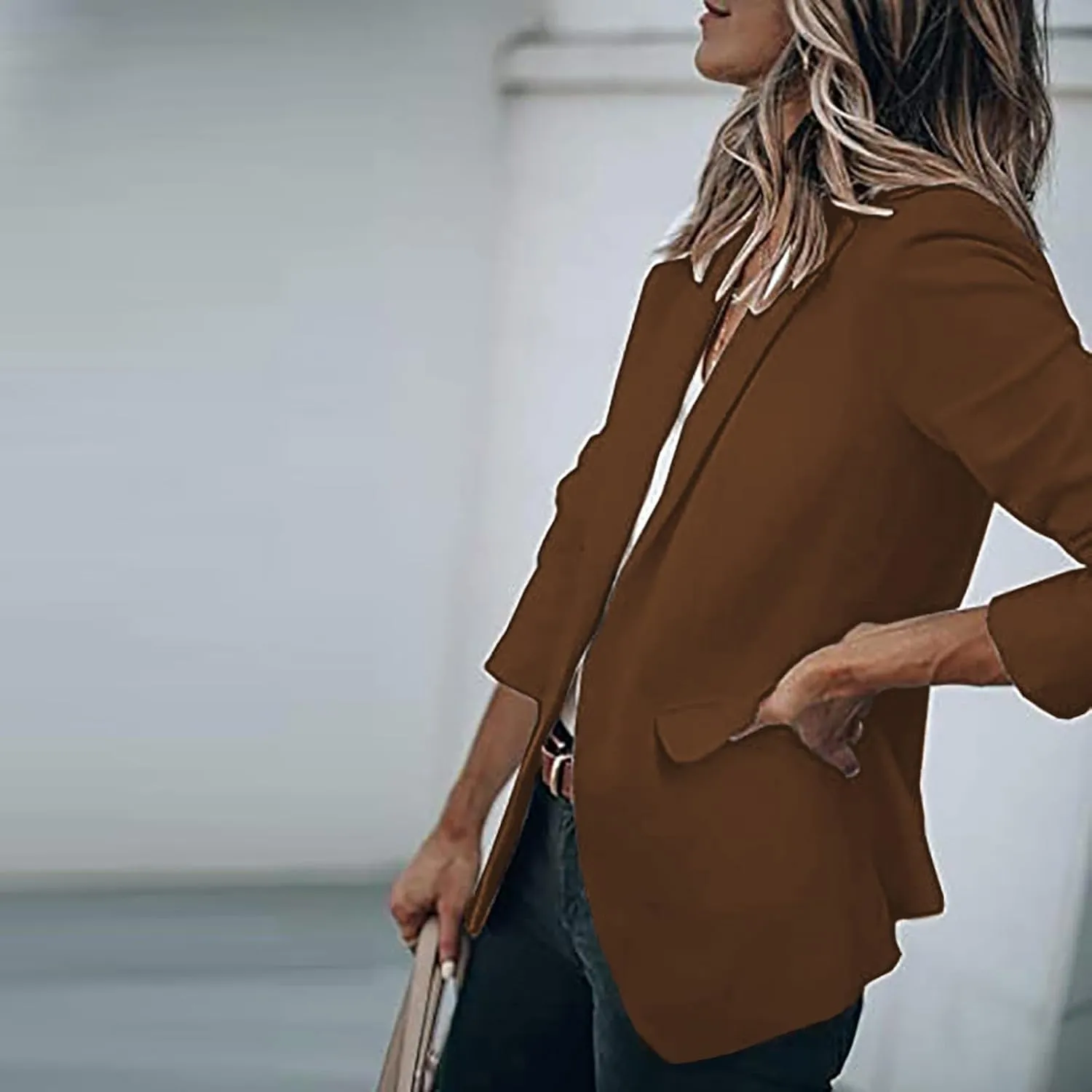 Blazers for Women Business Casual Solid/Ombre/Striped 2025 Fall Fashion Jackets Cardigan with Pockets