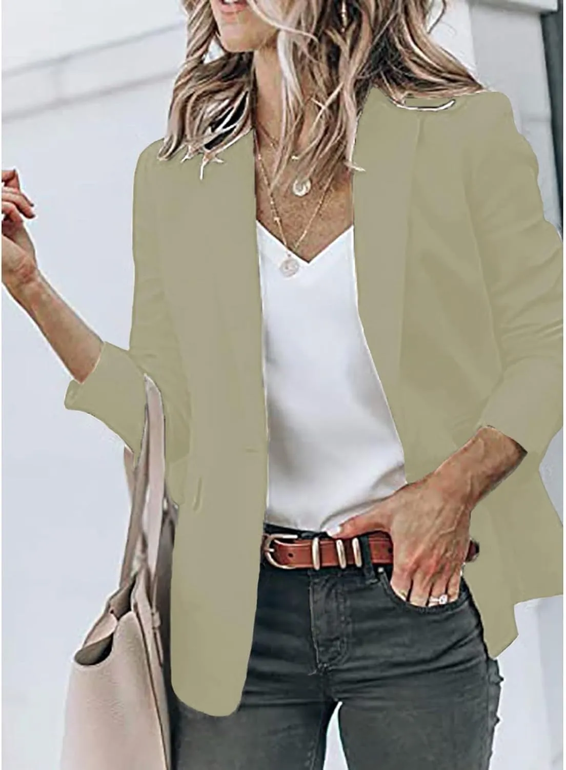 Blazers for Women Business Casual Solid/Ombre/Striped 2025 Fall Fashion Jackets Cardigan with Pockets