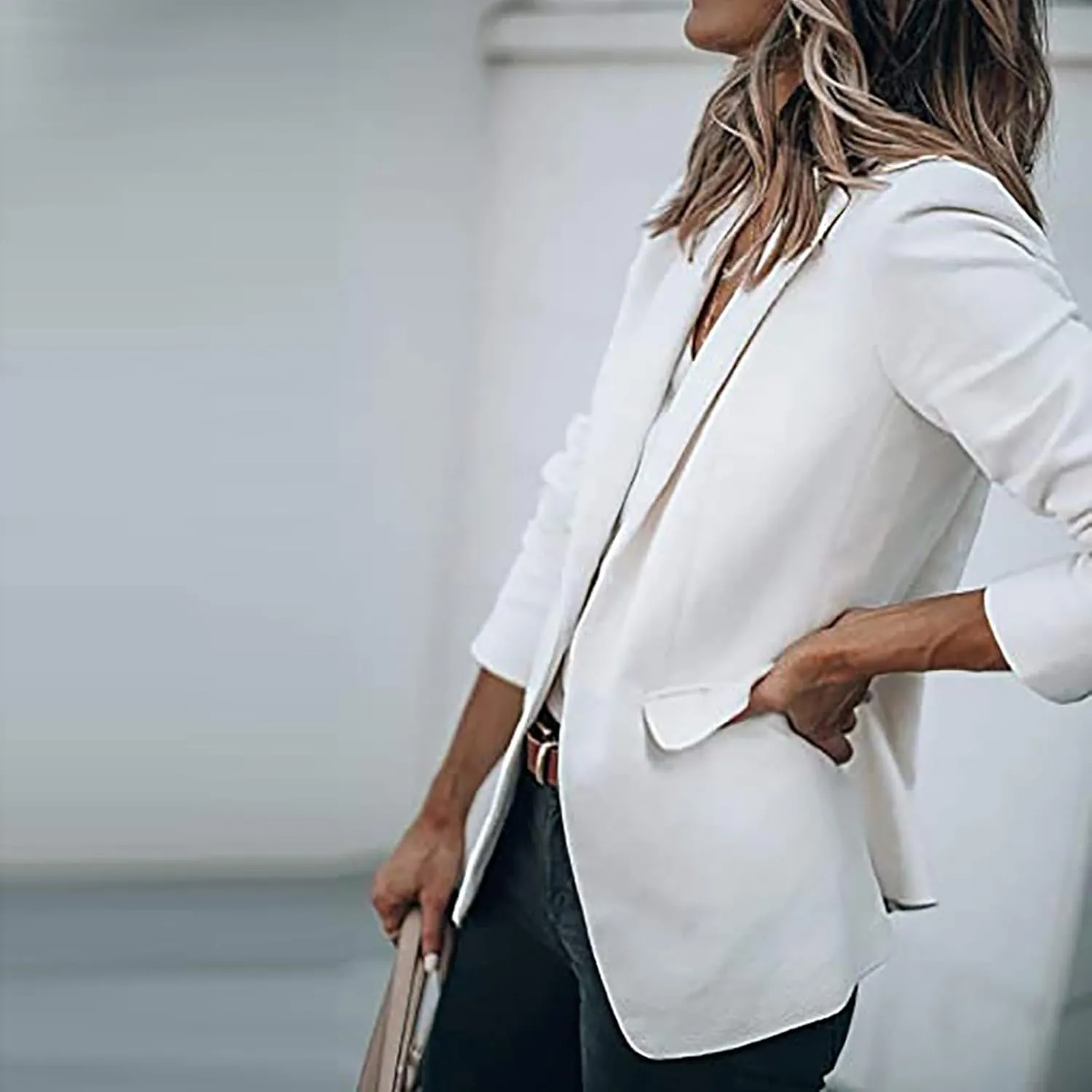 Blazers for Women Business Casual Solid/Ombre/Striped 2025 Fall Fashion Jackets Cardigan with Pockets