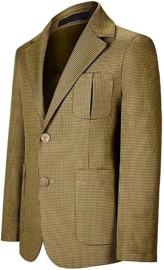 Boy Suit Plaid Blazer 2 Button Coat Stylish Cute Stretch Fabric Notched Lapel Formal Ring Bearer Wedding Homecoming