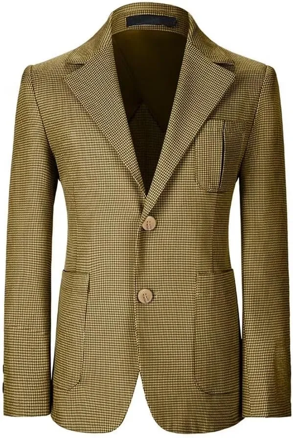 Boy Suit Plaid Blazer 2 Button Coat Stylish Cute Stretch Fabric Notched Lapel Formal Ring Bearer Wedding Homecoming