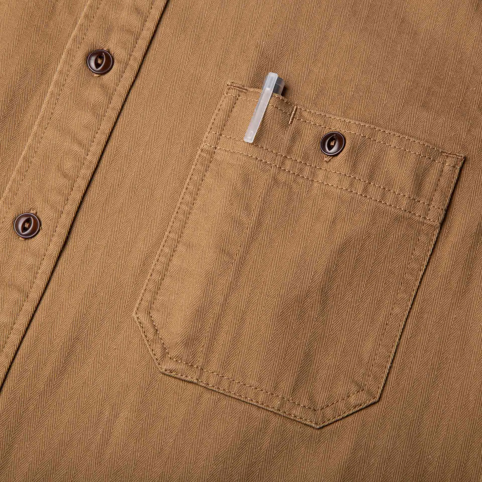 BWS-02 UTILITY SHIRT 8 oz. brown herringbone [CORE]