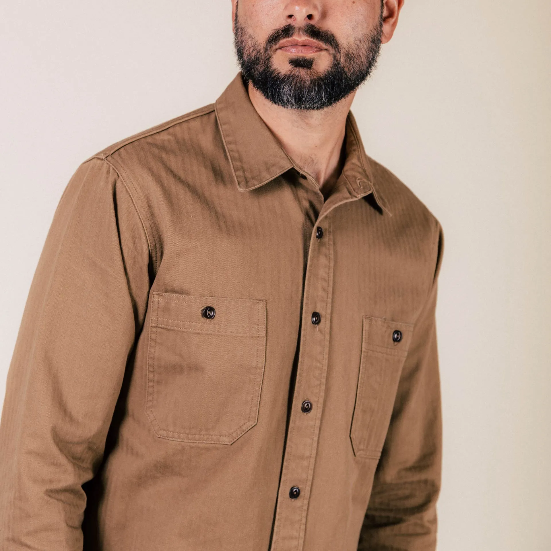 BWS-02 UTILITY SHIRT 8 oz. brown herringbone [CORE]