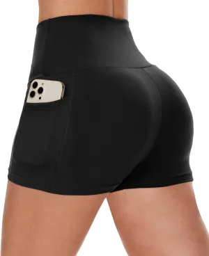 CAMPSNAIL Biker Shorts Women with Pockets - 3"/5"/8" High Waisted Workout Spandex Tummy Control Gym Running Yoga Shorts
