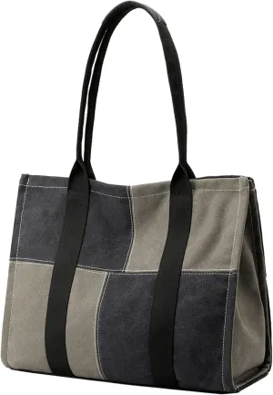 Canvas Tote Shoulder Bag for Women, Top Handle Work Bags Handbag Purse