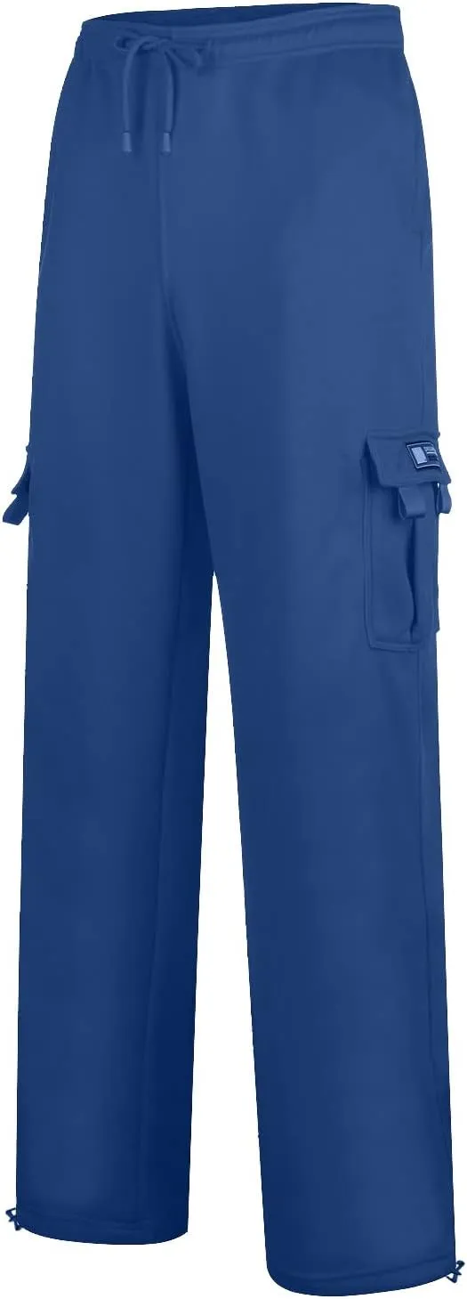 Cargo Pants for Men, Big and Tall Elastic Waist Cotton Sweatpants, Causal Solid Multi Pockets Joggers Athletic Pants