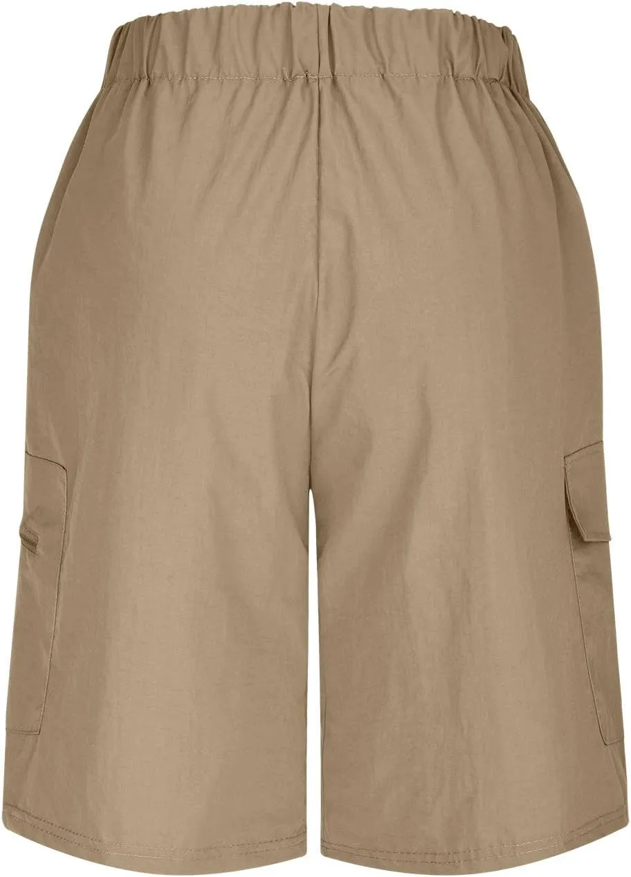 Cargo Shorts for Men Lightweight Quick Dry Summer Beach Shorts Stretch Waist Loose Casual Golf Work Pants with Pocket