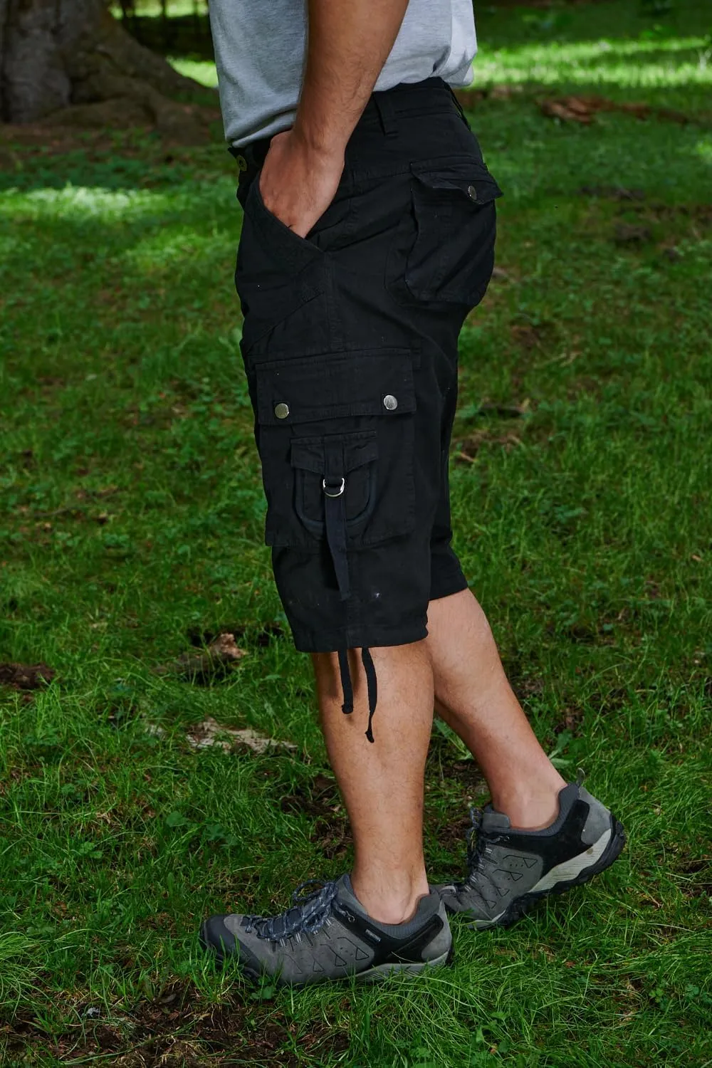 Cargo Shorts for Men Multi Pockets Mens Shorts Twill Below Knee 13 Inches Cotton Relaxed Fit Hiking Outdoor Work
