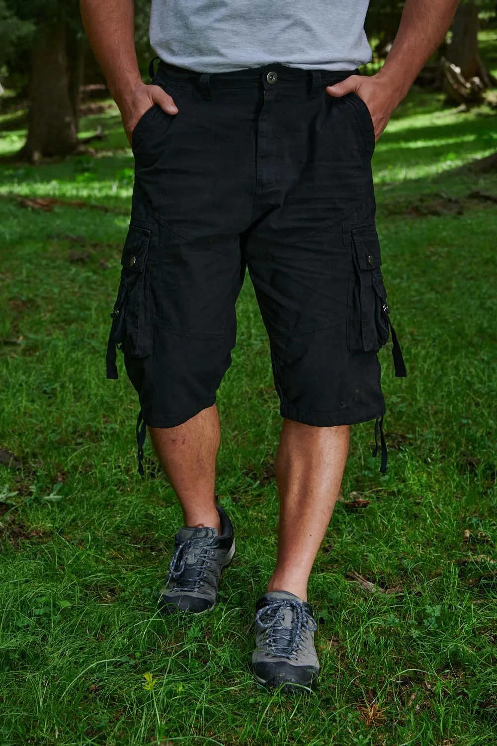 Cargo Shorts for Men Multi Pockets Mens Shorts Twill Below Knee 13 Inches Cotton Relaxed Fit Hiking Outdoor Work