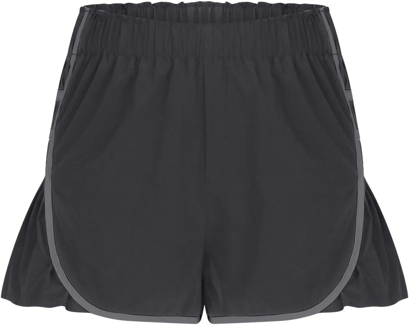 Casual Elastic High Waisted Wide Leg Shorts Summer Quick Dry Baggy Hem Skirt Shorts for Outdoor Athletic Running Sports