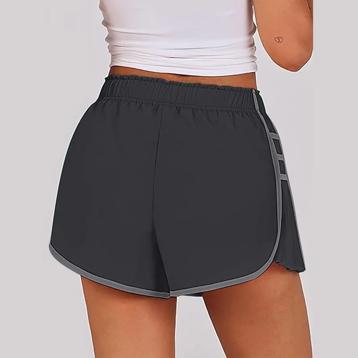 Casual Elastic High Waisted Wide Leg Shorts Summer Quick Dry Baggy Hem Skirt Shorts for Outdoor Athletic Running Sports