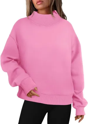 Ceboyel Fall Sweatshirts For Women 2023 Oversized Pullover Shirts High Neck Long Sleeve Tops Y2K Trendy Fashion Clothing